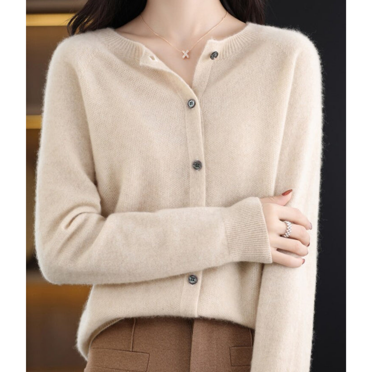 Chaqueta de punto con botones clásicos