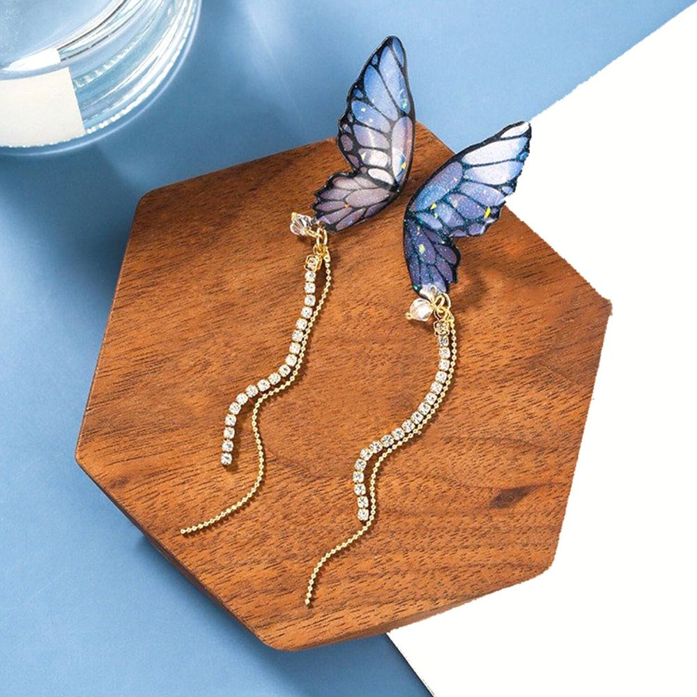 Pendientes colgantes de mariposa