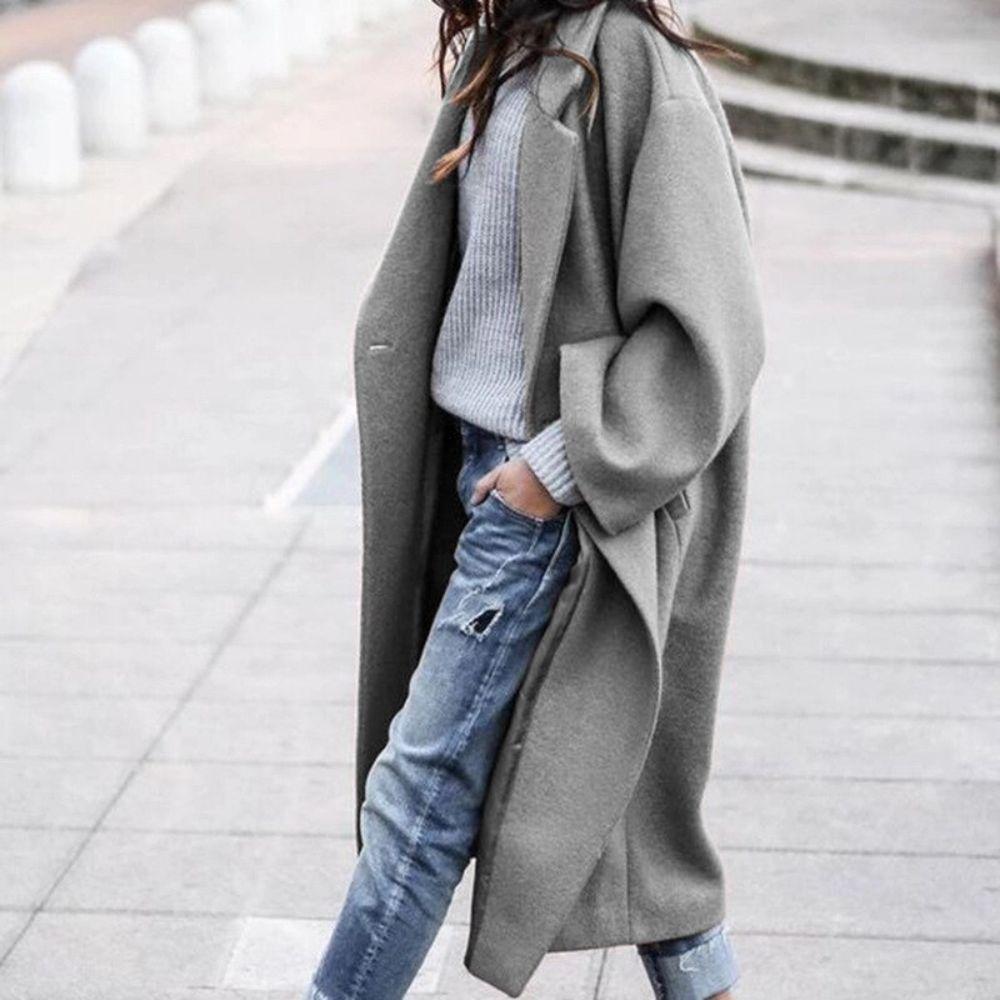 Abrigo largo de invierno moderno para mujer