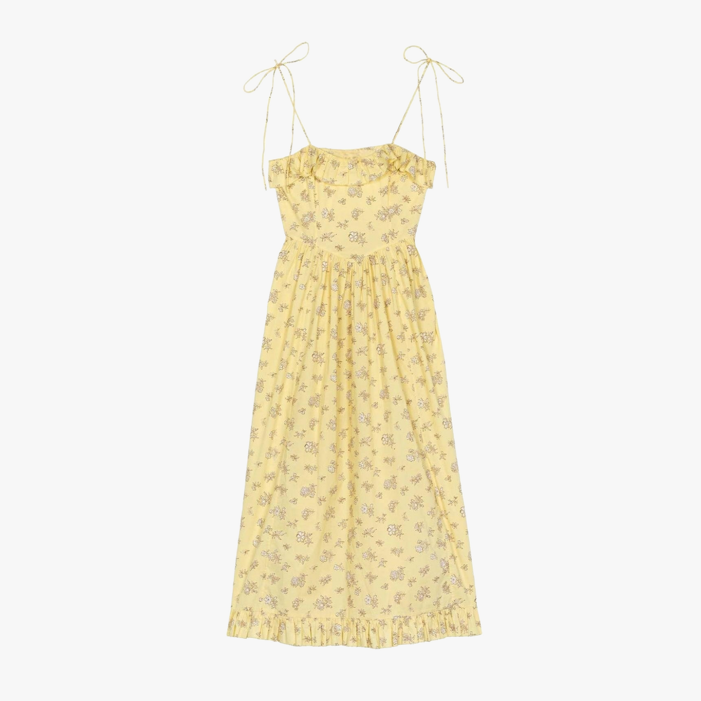 Vestido Midi Floral con Volantes