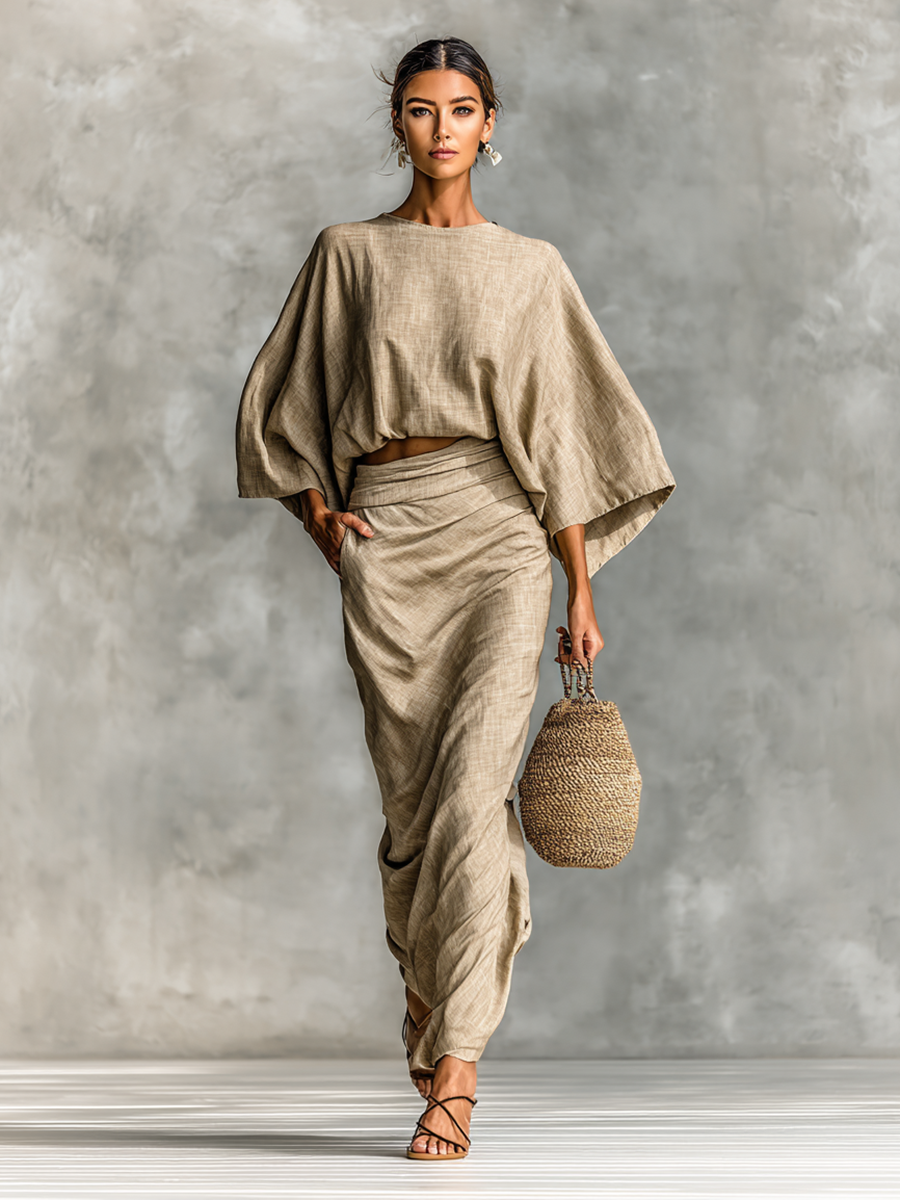 Selene | Top manga murciélago y falda maxi