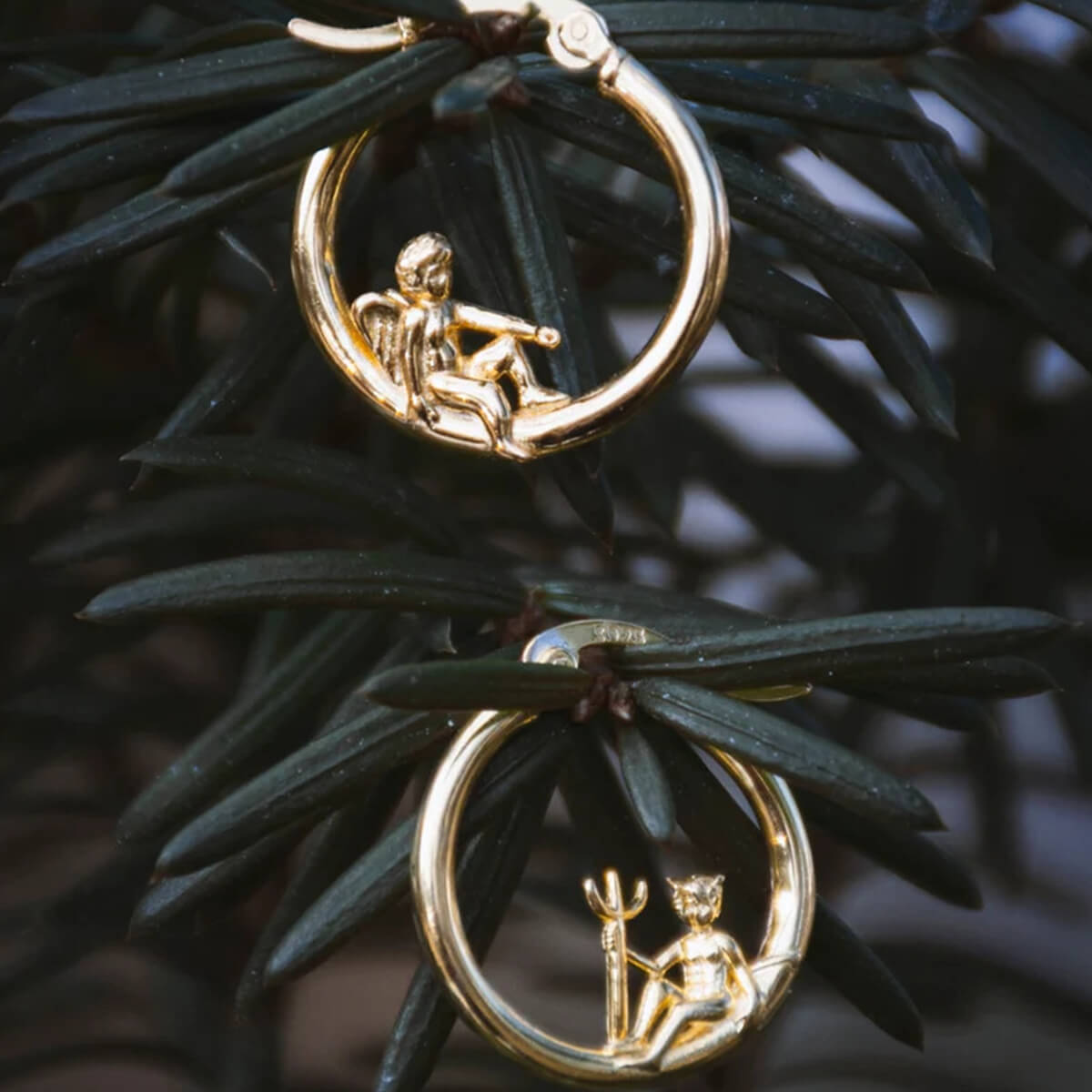 Aretes de aro Ángel y Diablo