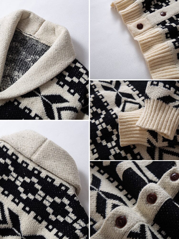 Cardigan jacquard bohemio cómodo