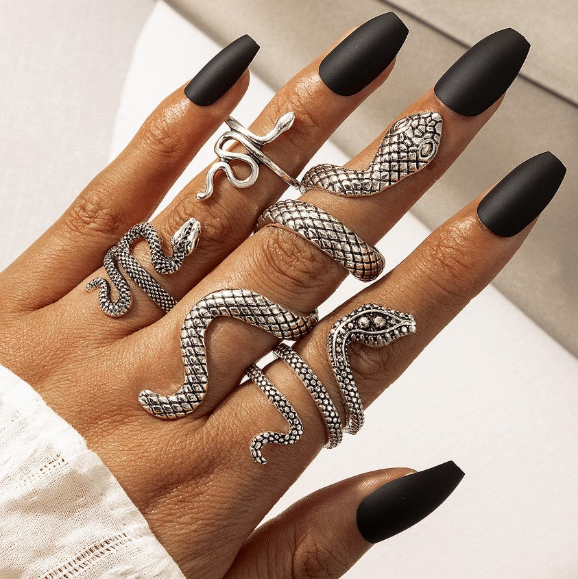 Anillos de serpiente (conjunto de 4 - ajustables)