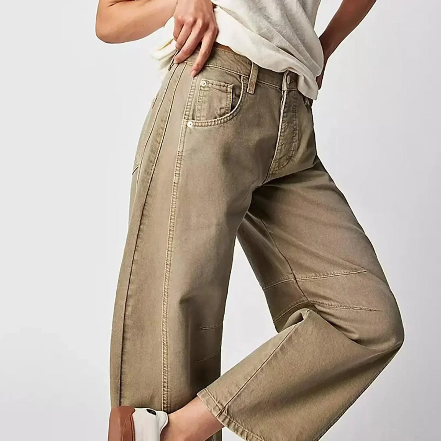Jeans de tiro alto