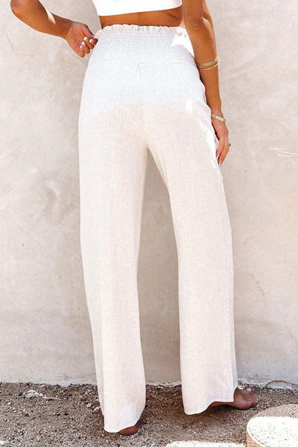 Pantalón De Lino Botones