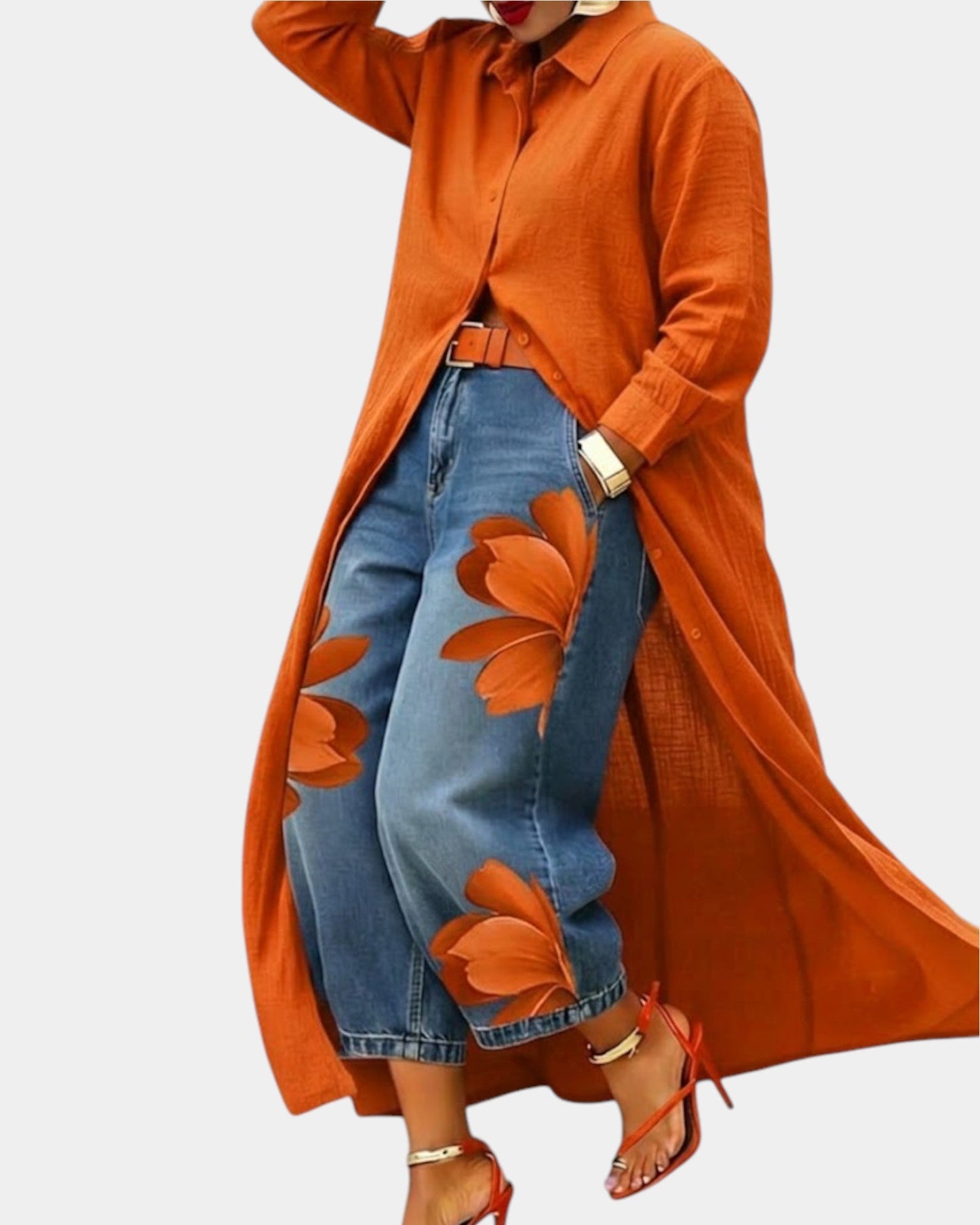 Céliane | Conjunto vestido y pantalón vaquero ancho