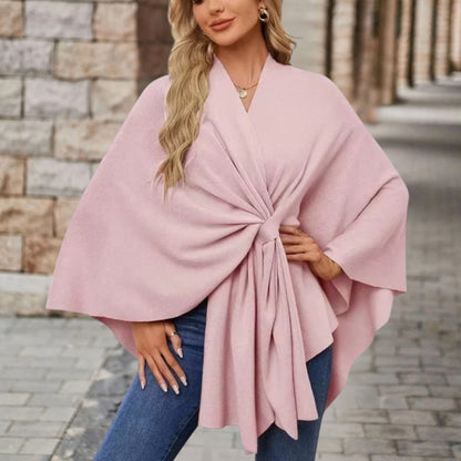 Blusa con capa con nudo frontal