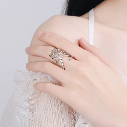 ANILLO DE HOJA VERDE (AJUSTABLE)