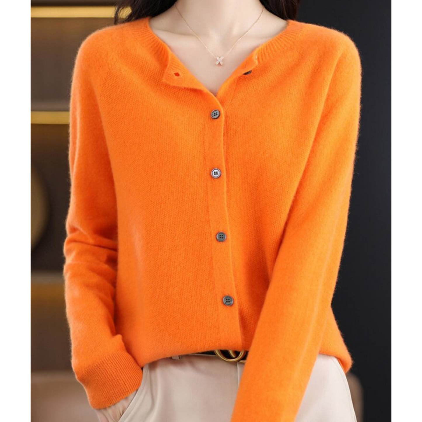 Chaqueta de punto con botones clásicos