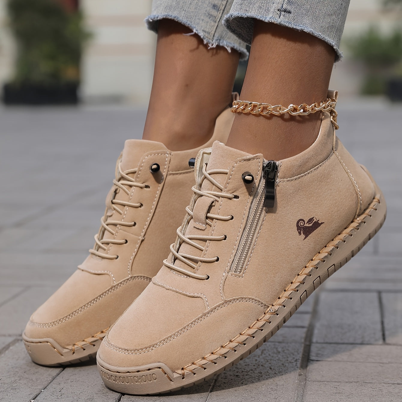 Flora Zapatos ortopédicos cómodos con cremallera
