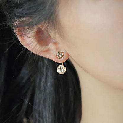 ARETES DE BOTÓN DOBLES