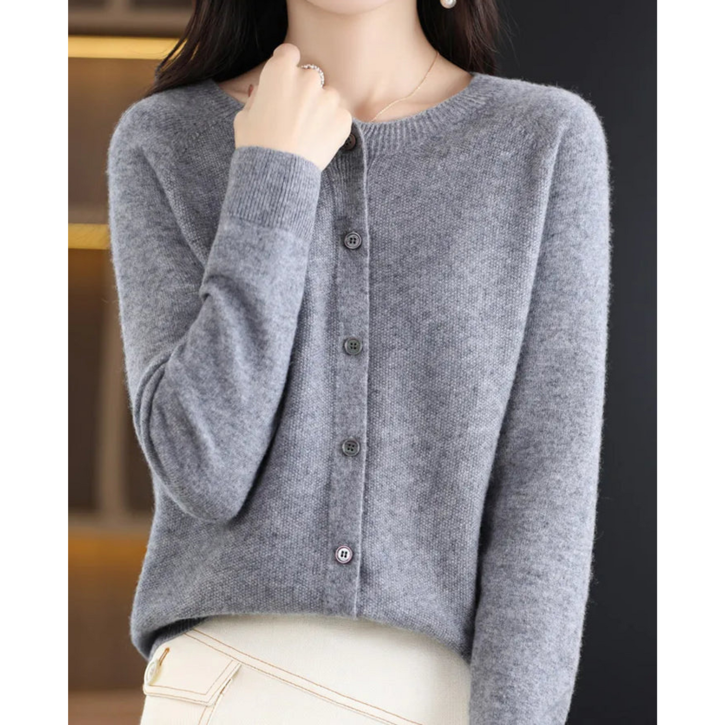 Chaqueta de punto con botones clásicos