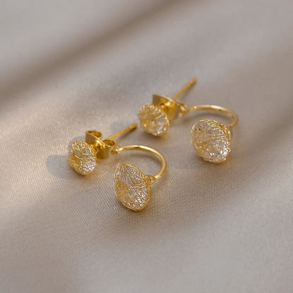 ARETES DE BOTÓN DOBLES