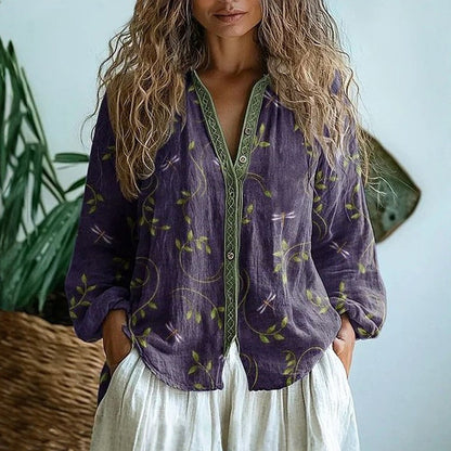 Sophia| Blusa de hojas vintage