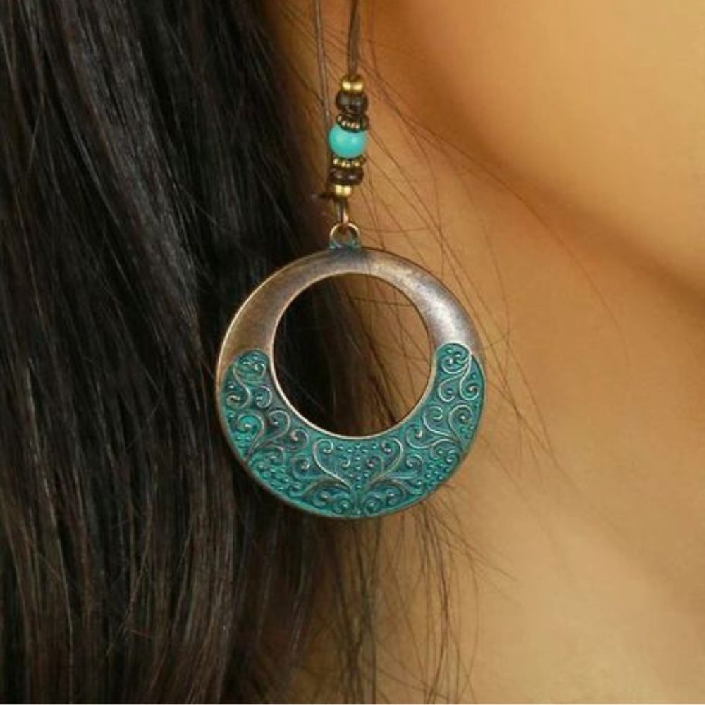 Pendientes boho  turquesa