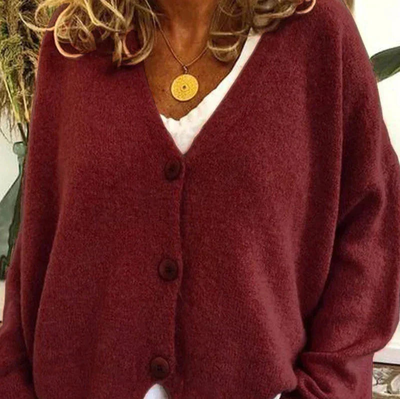 Chaqueta de punto con escote en V