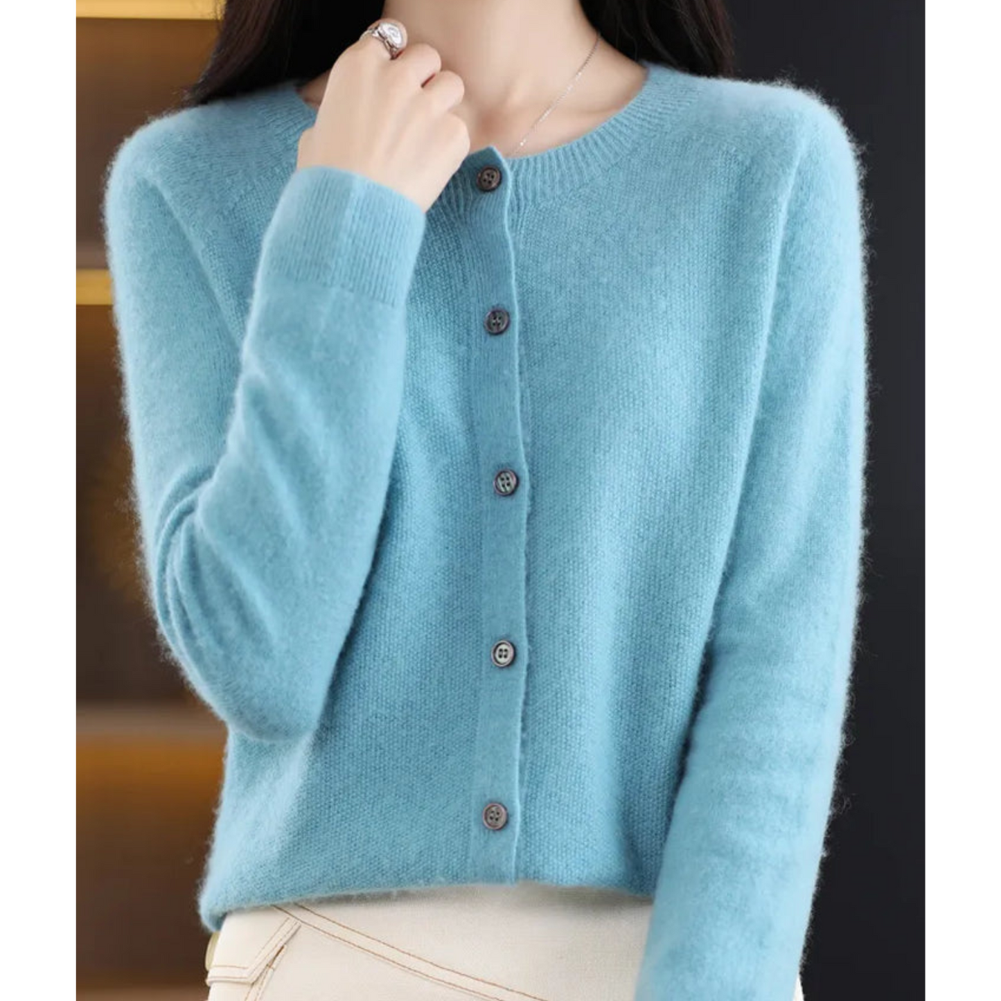 Chaqueta de punto con botones clásicos