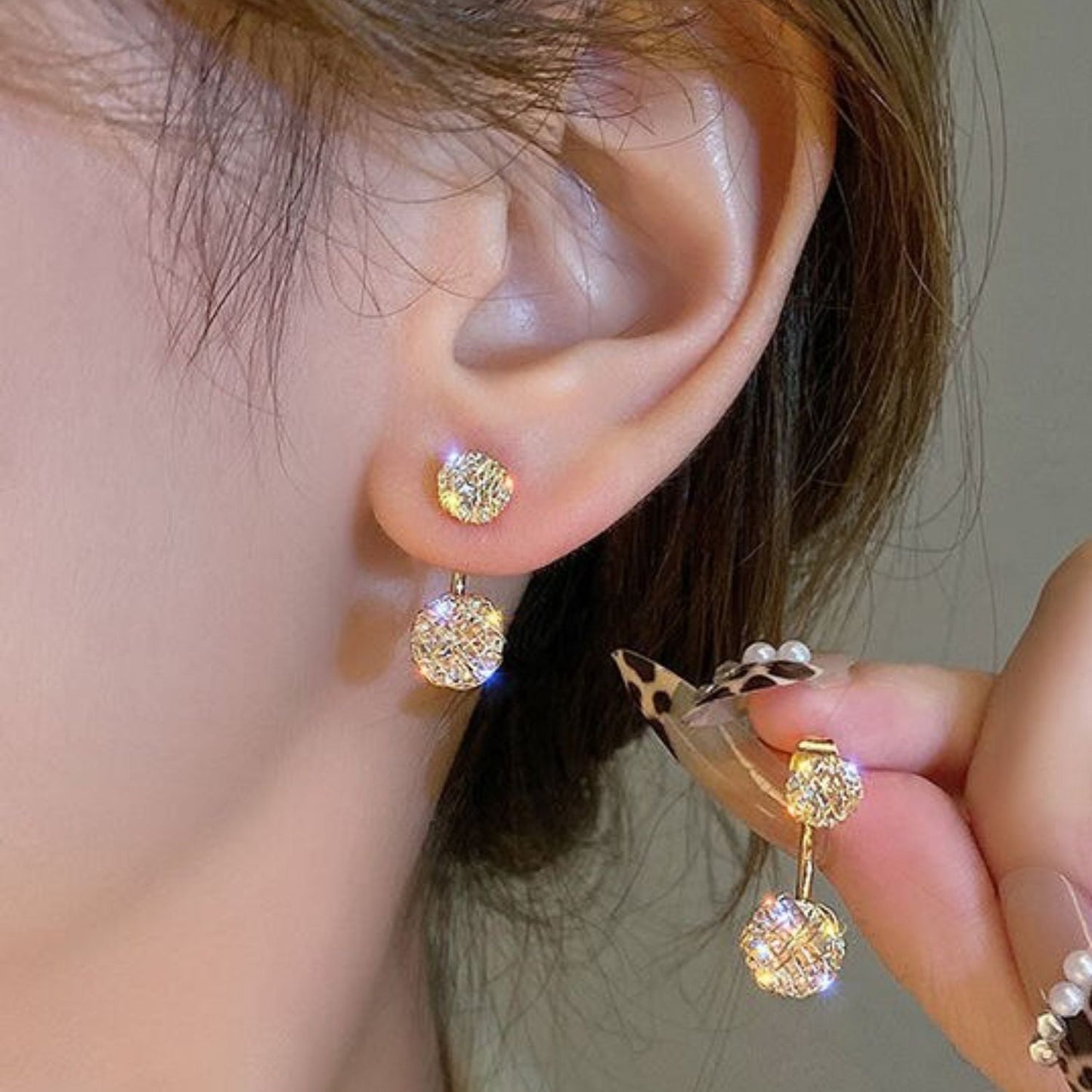 ARETES DE BOTÓN DOBLES