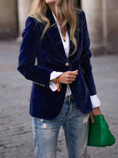 Chaqueta clásica entallada para mujer con botones
