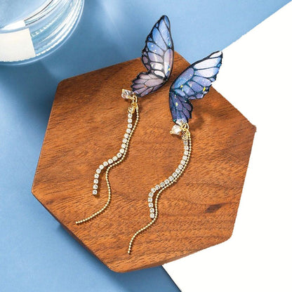 Pendientes colgantes de mariposa