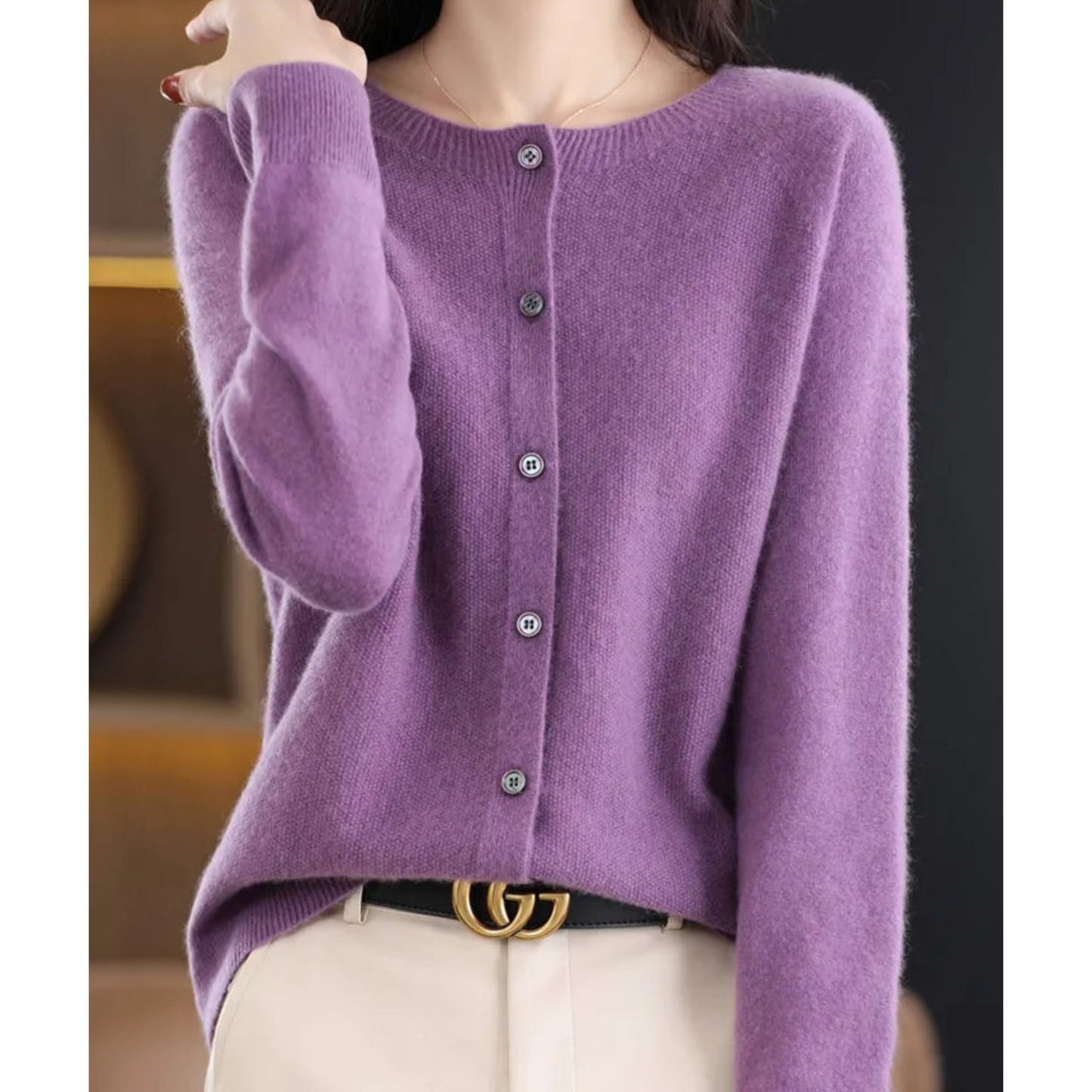 Chaqueta de punto con botones clásicos