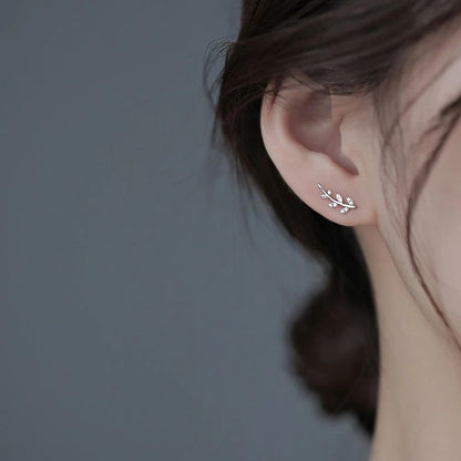 Pendientes de hojas brillantes