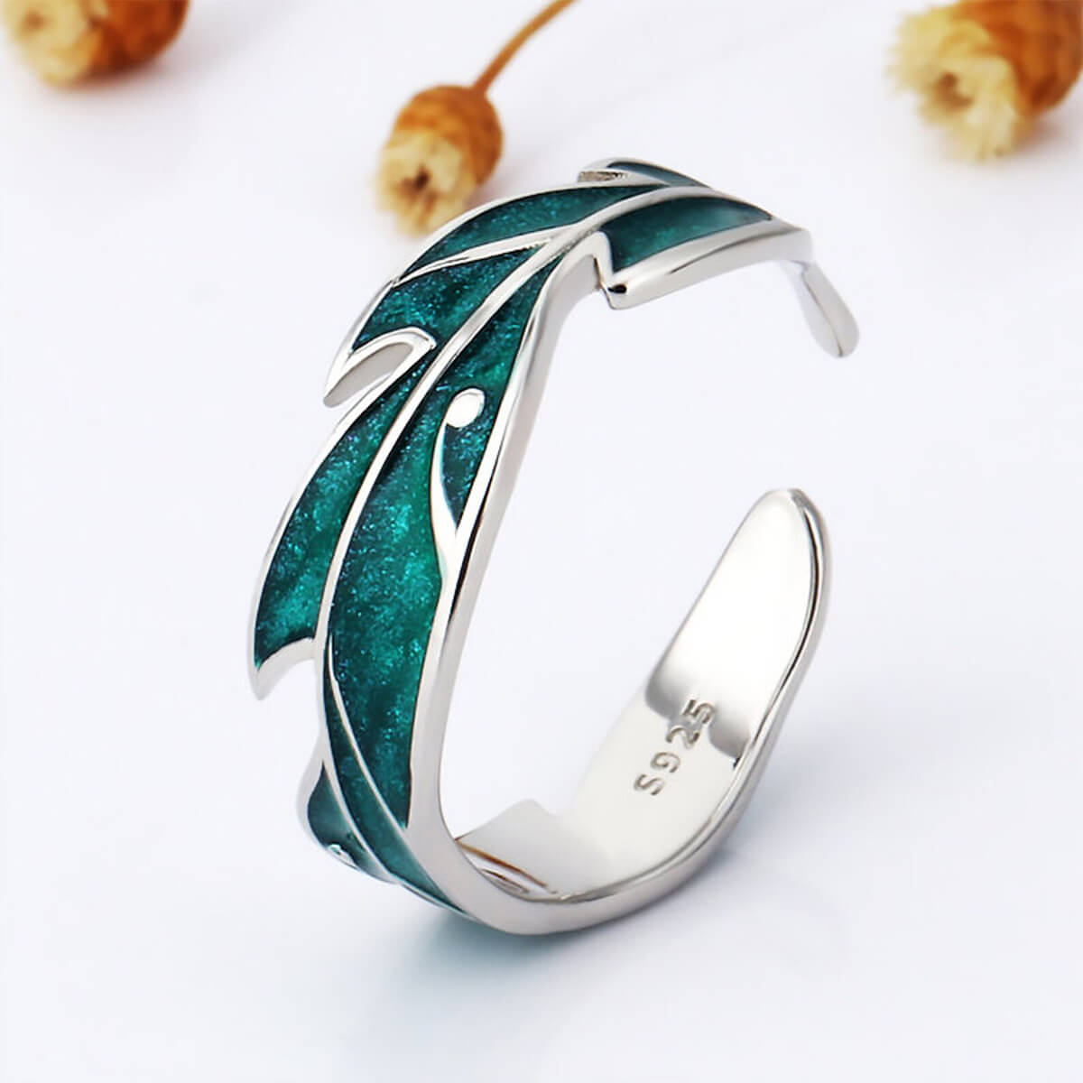 Anillo de hoja de plátano (ajustable)