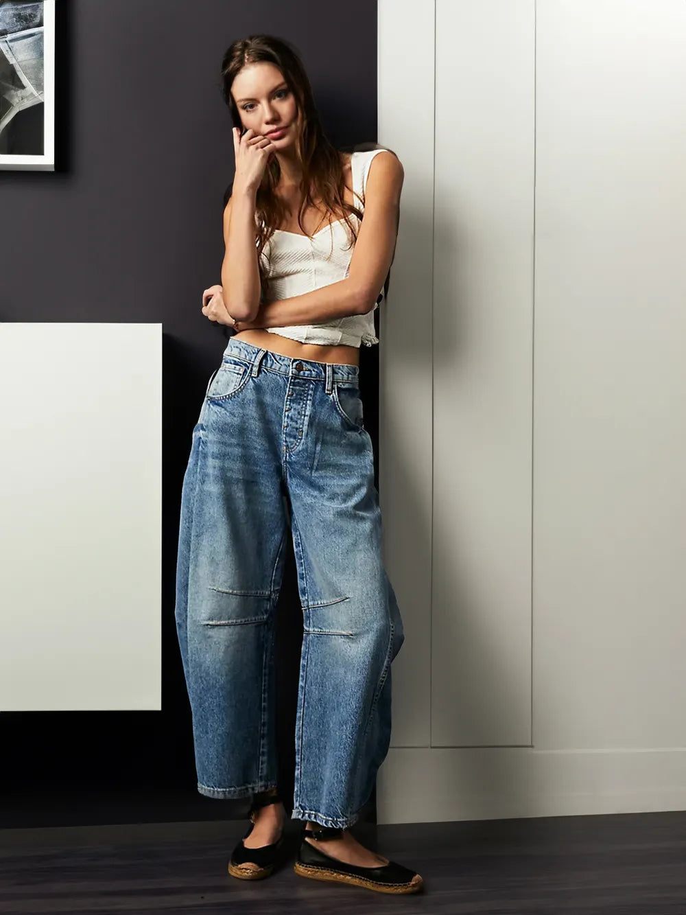 Jeans con Detalles de Costura