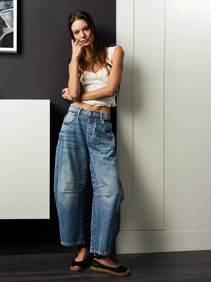 Jeans con Detalles de Costura