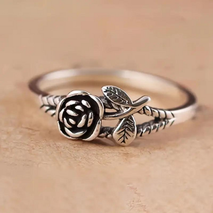 Anillo vintage de rosa