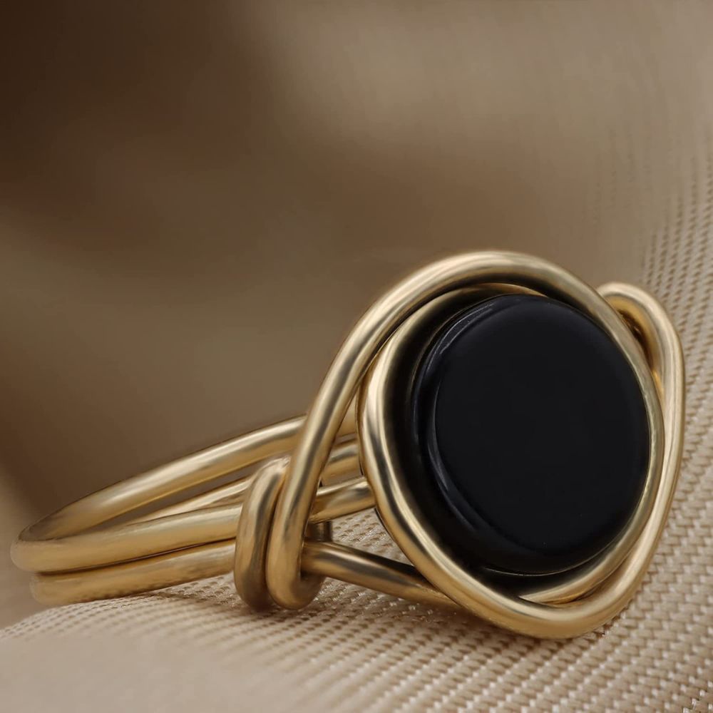Anillo nudo de ónix negro