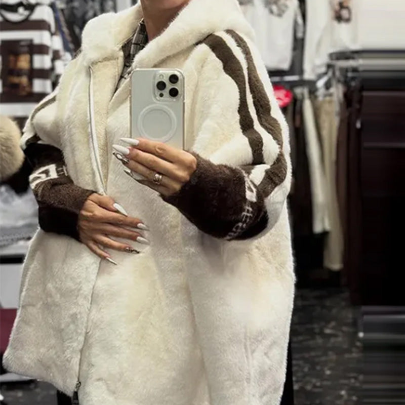 Beatrix abrigo de mujer a la moda con capucha y cremallera