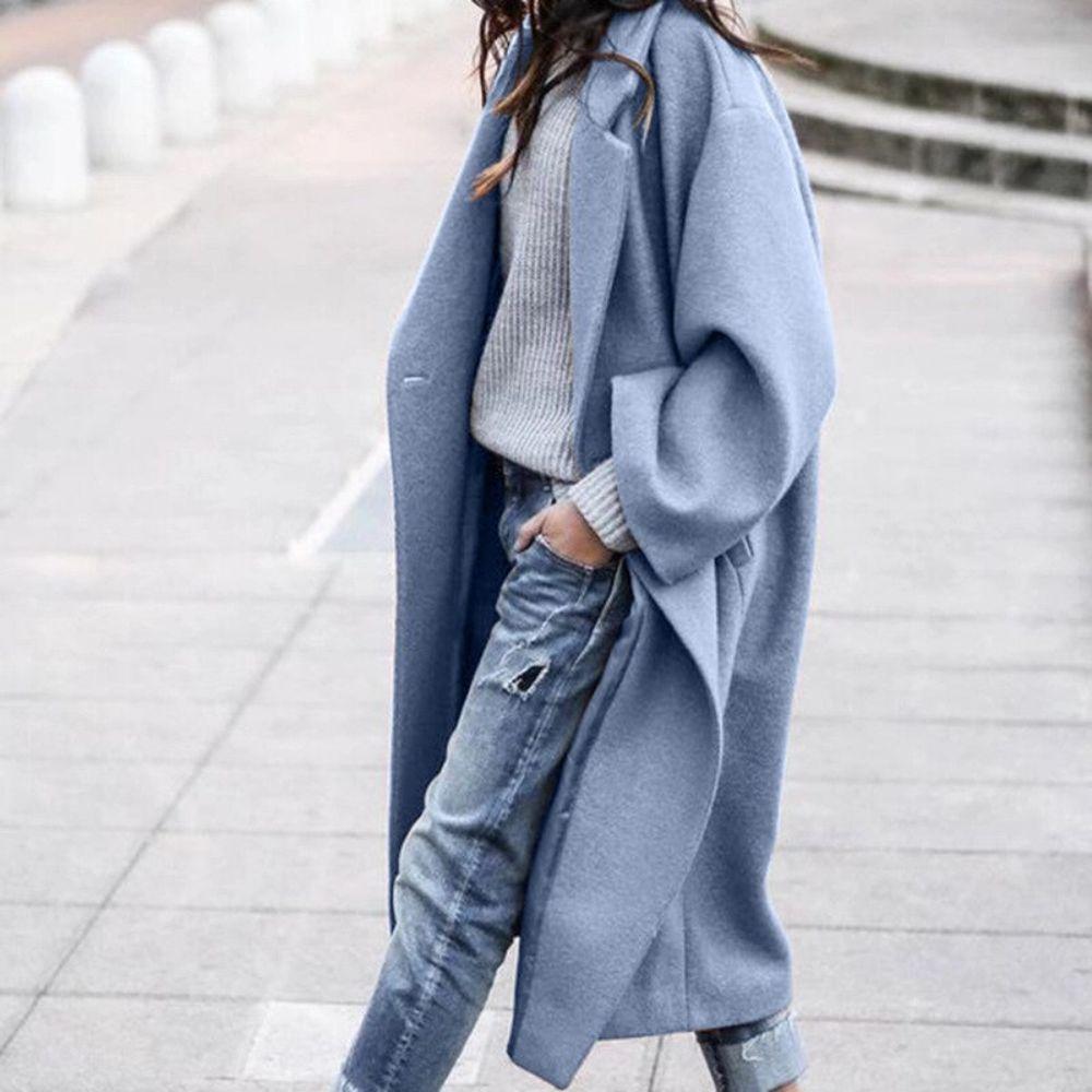 Abrigo largo de invierno moderno para mujer