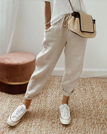 Pantalones de lino casuales