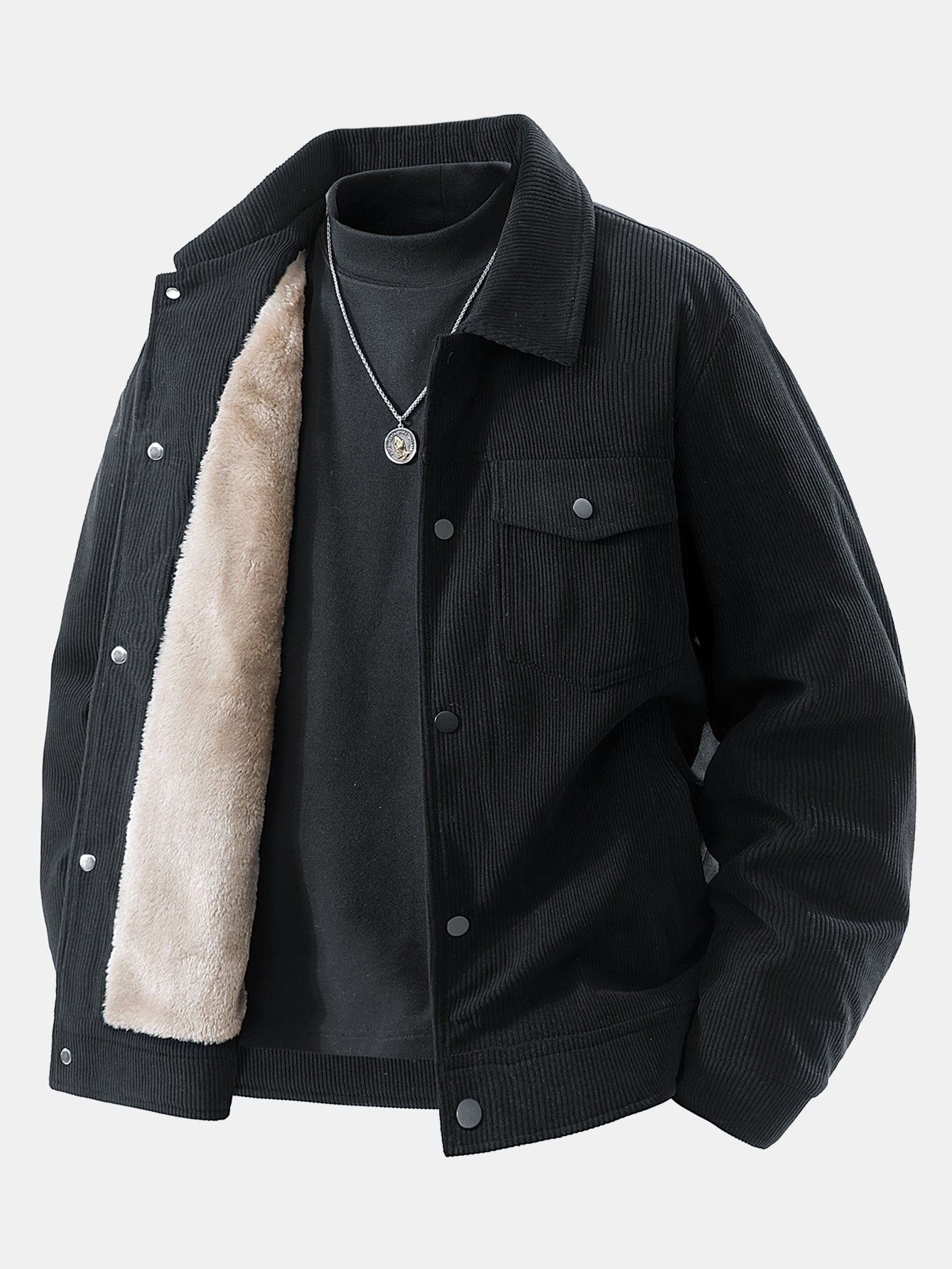 Chaqueta de pana con bolsillo