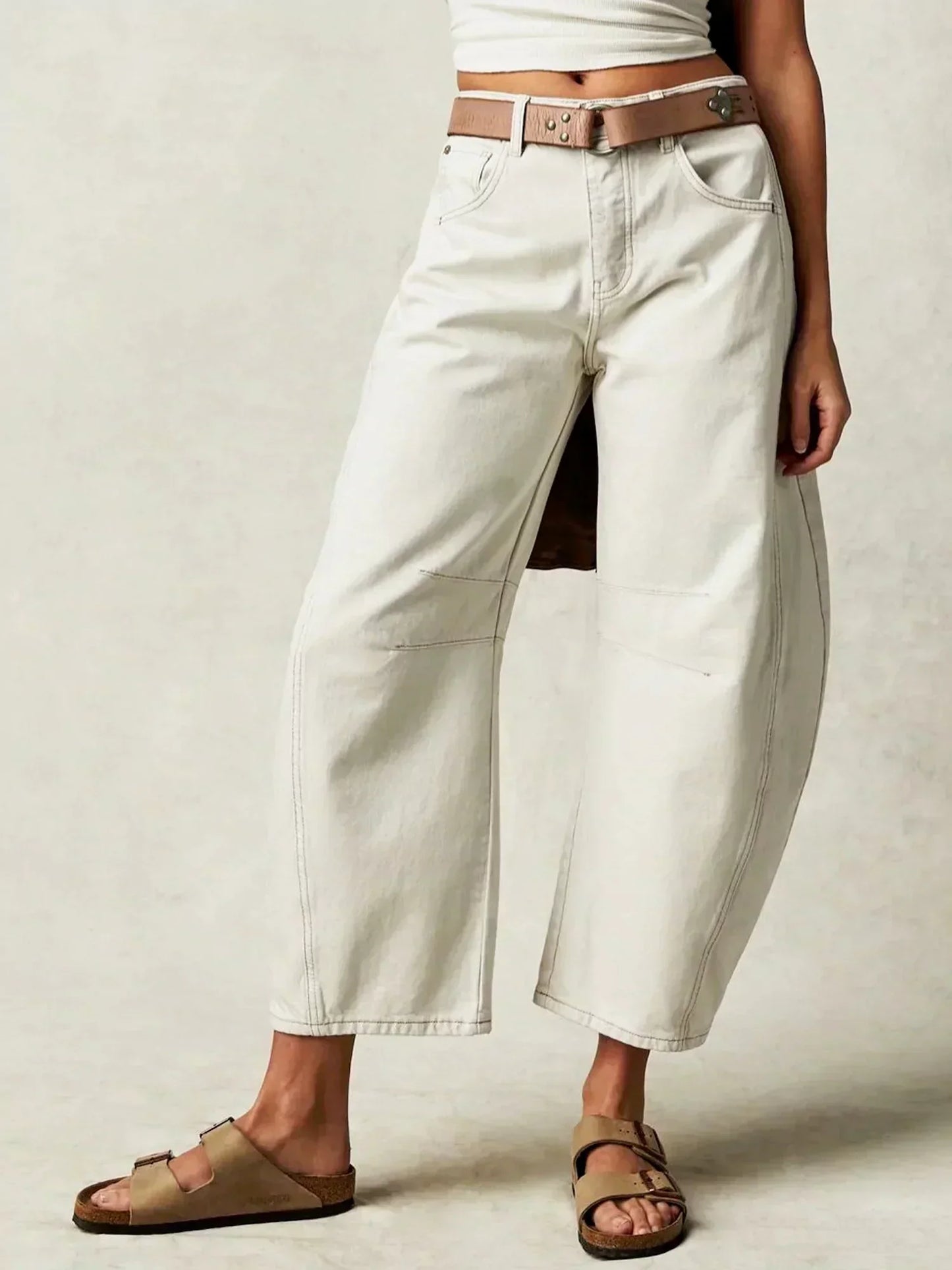 Jeans estampados con pierna ancha