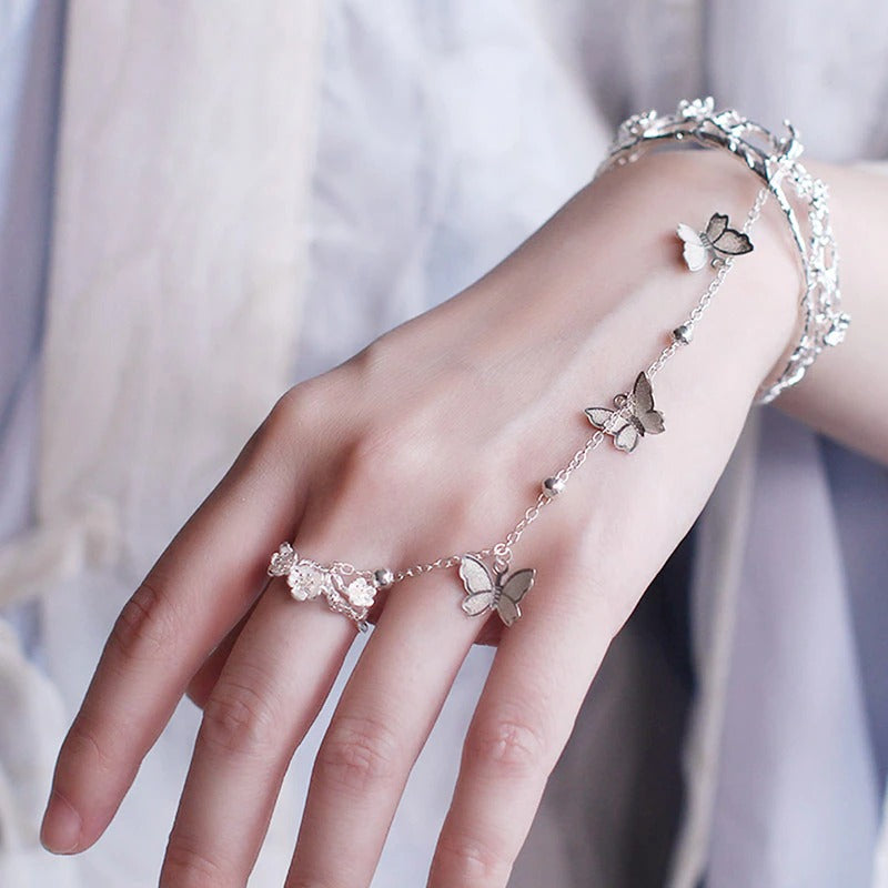 Pulsera combinada de mariposa (ajustable)