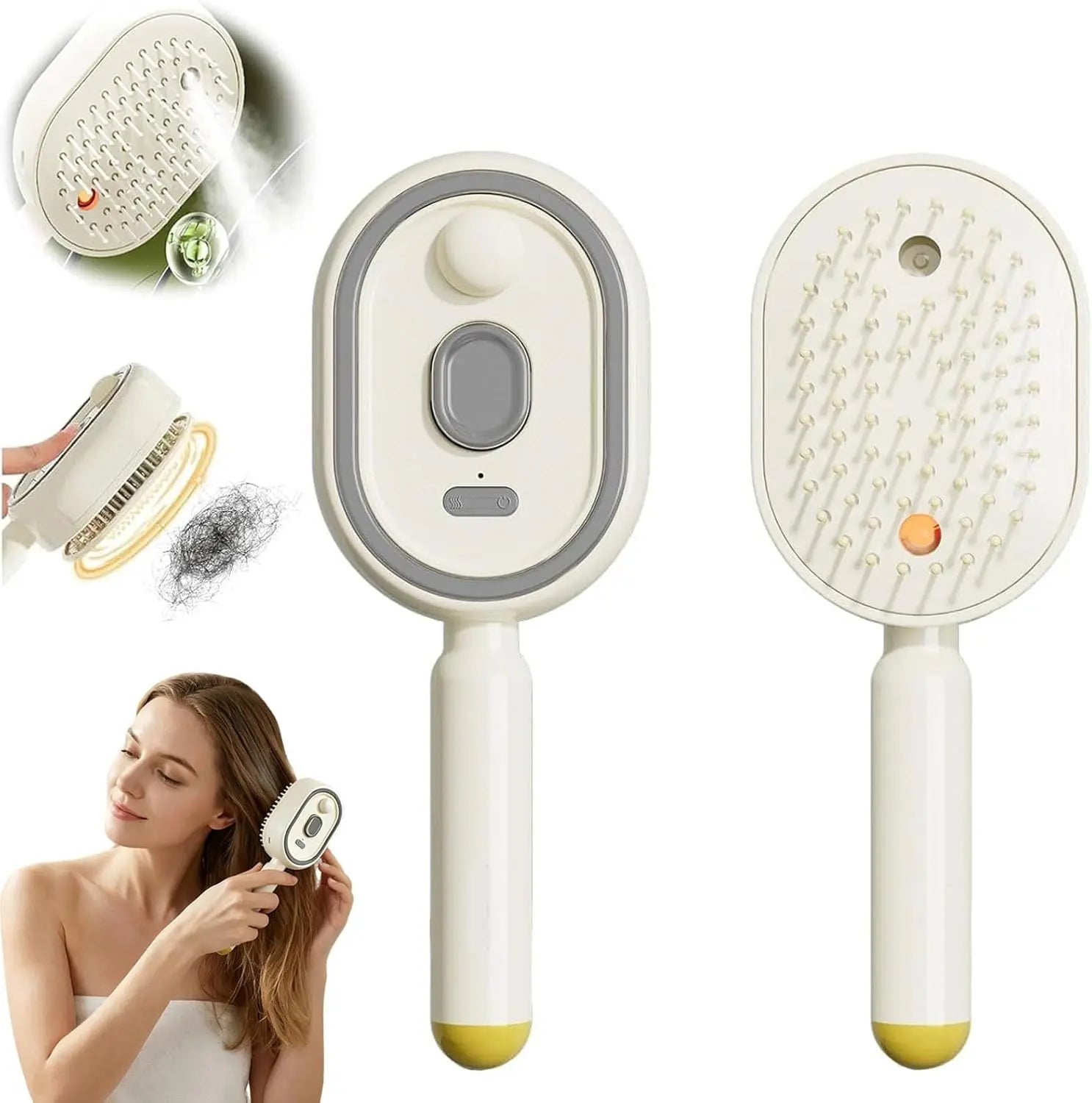 2026 New Electric Steam Brush, Electric Steam Brushs for Hair, Rechargeable Steam Hair Straightener, Detangling Steams Brush, Reduce Frizz, Nourishes Hairs, Anti-Static
