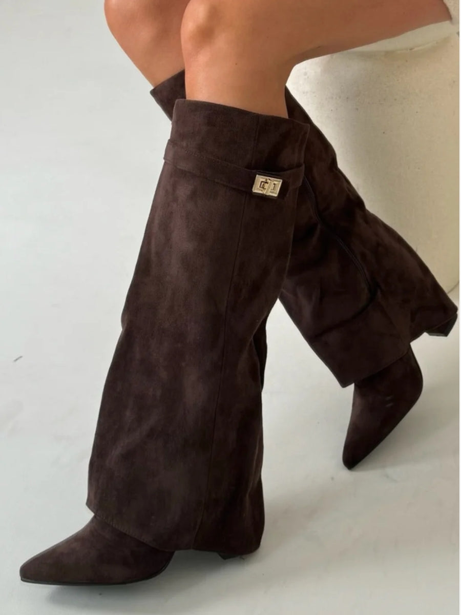 Botas altas  sobre la rodilla con cremallera
