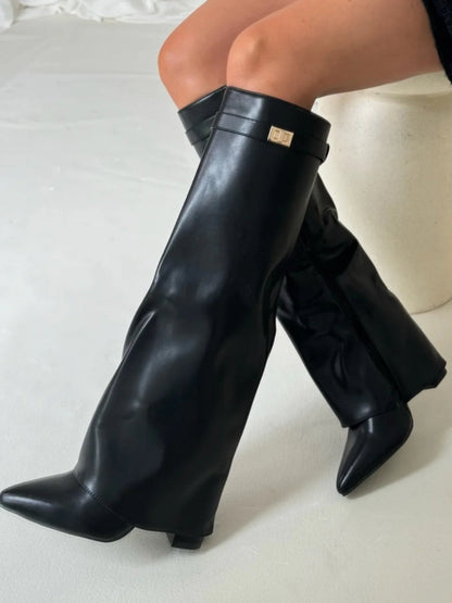 Botas altas  sobre la rodilla con cremallera
