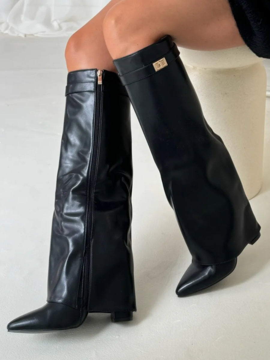 Botas altas  sobre la rodilla con cremallera