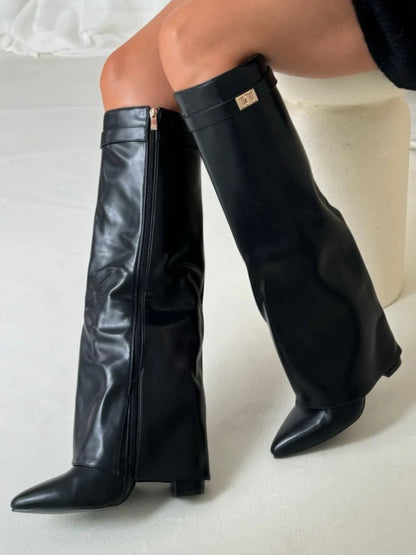 Botas altas  sobre la rodilla con cremallera