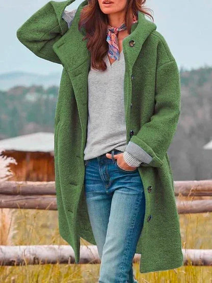 Abrigo de invierno oversize con botonera