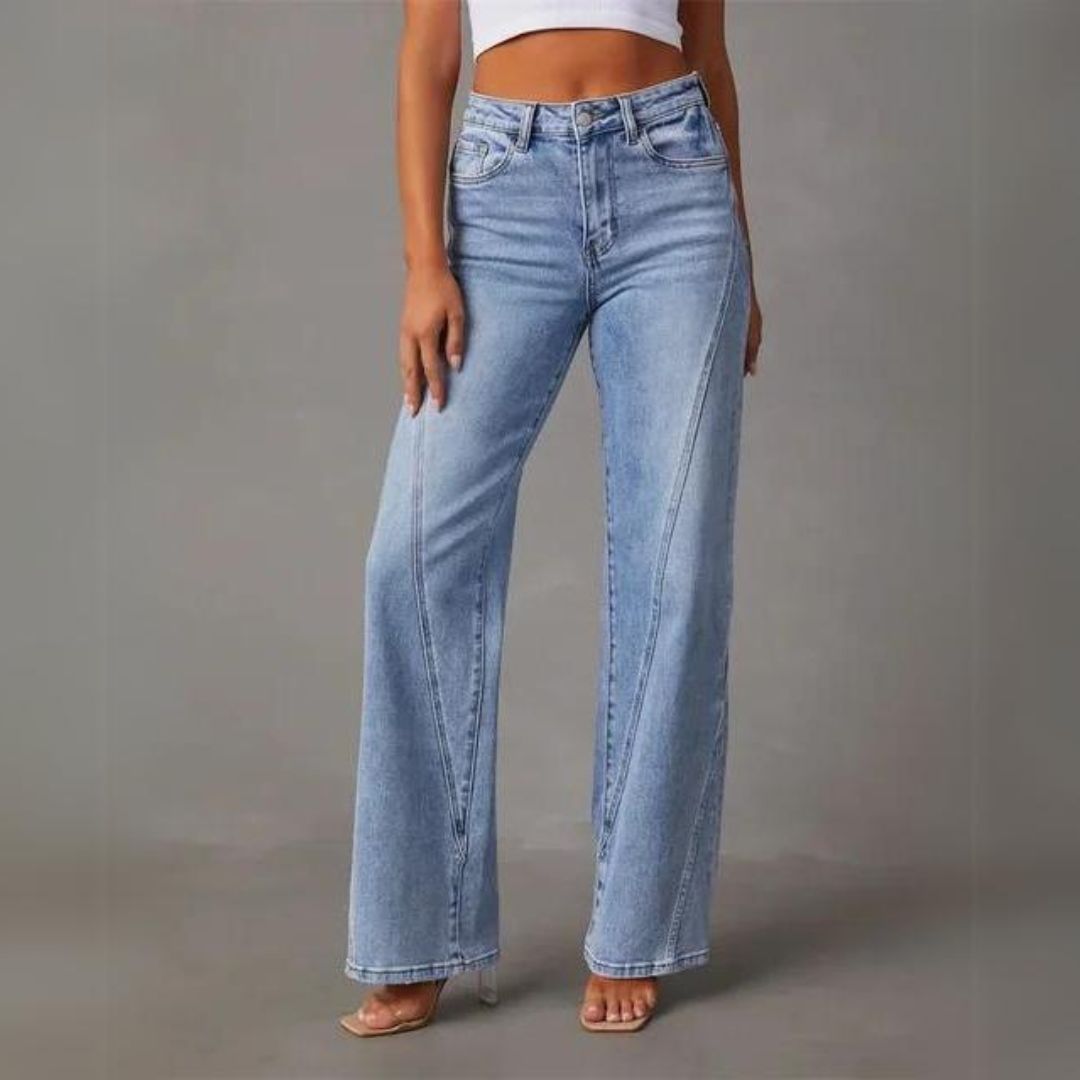 Jeans de mezclilla de talle alto