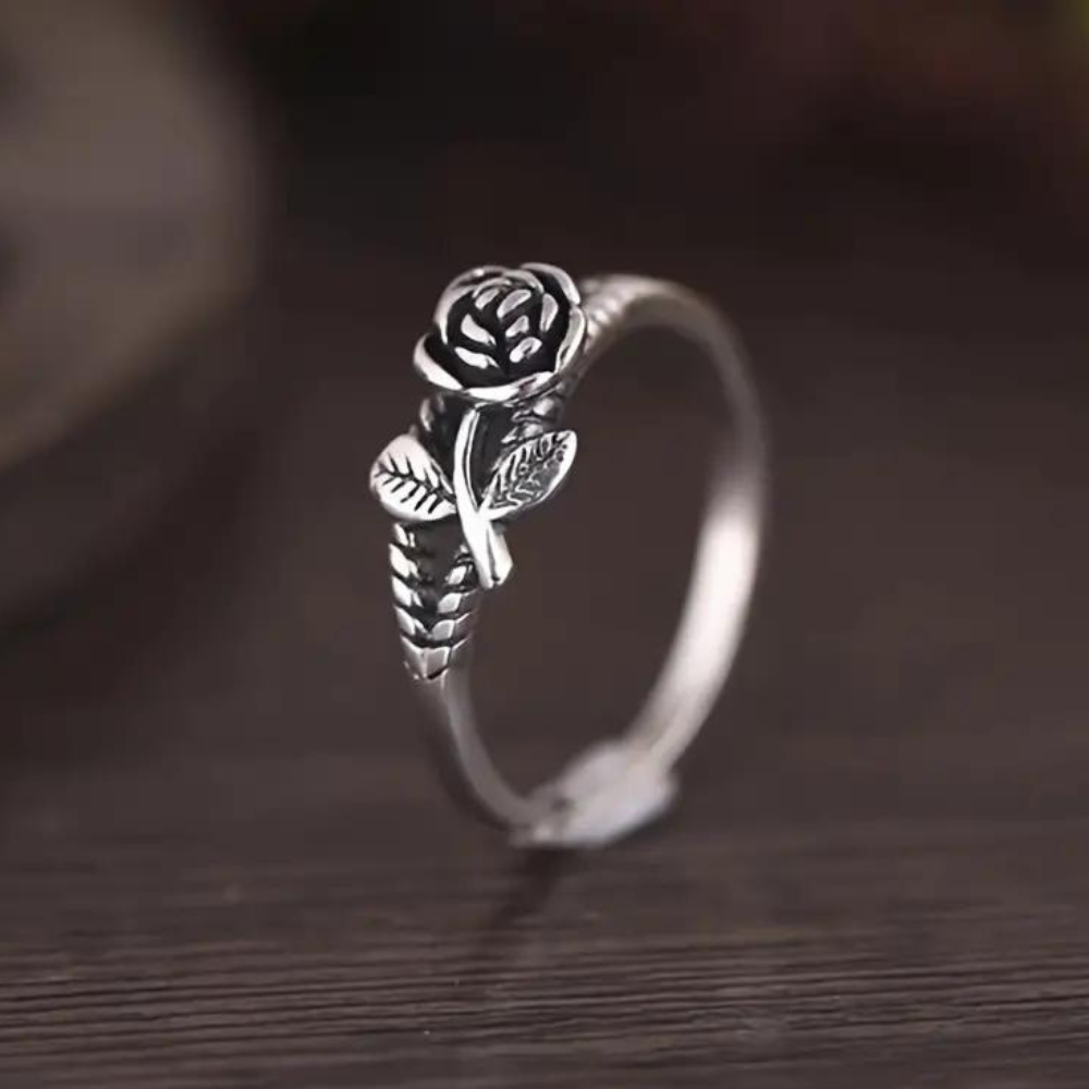 Anillo vintage de rosa