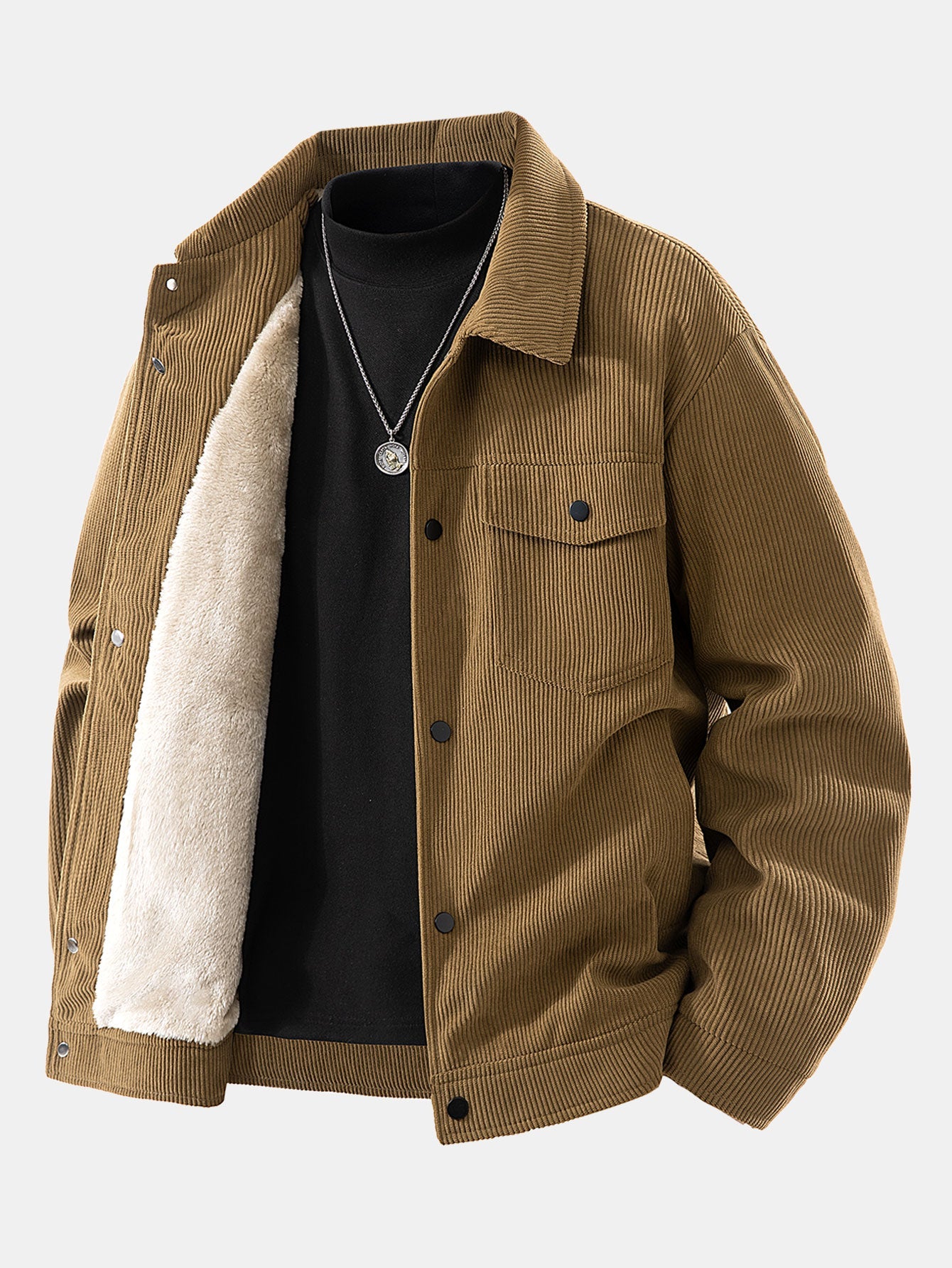 Chaqueta de pana con bolsillo