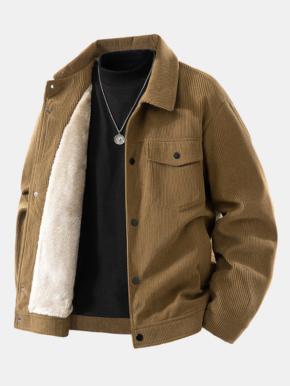 Chaqueta de pana con bolsillo