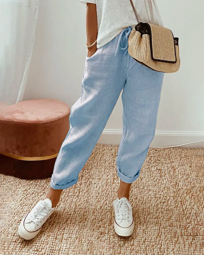 Pantalones de lino casuales