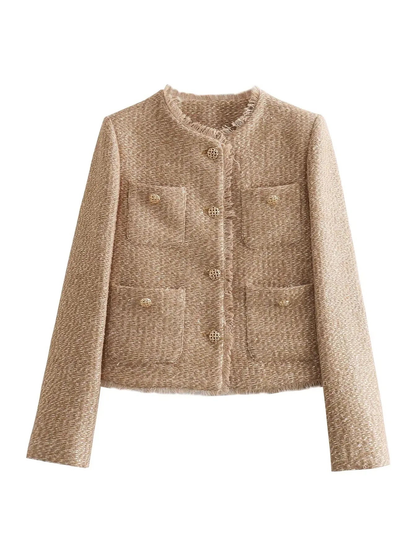 Chaqueta Blazer de Tweed Corto